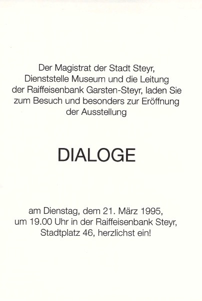 Einladung Dialoge