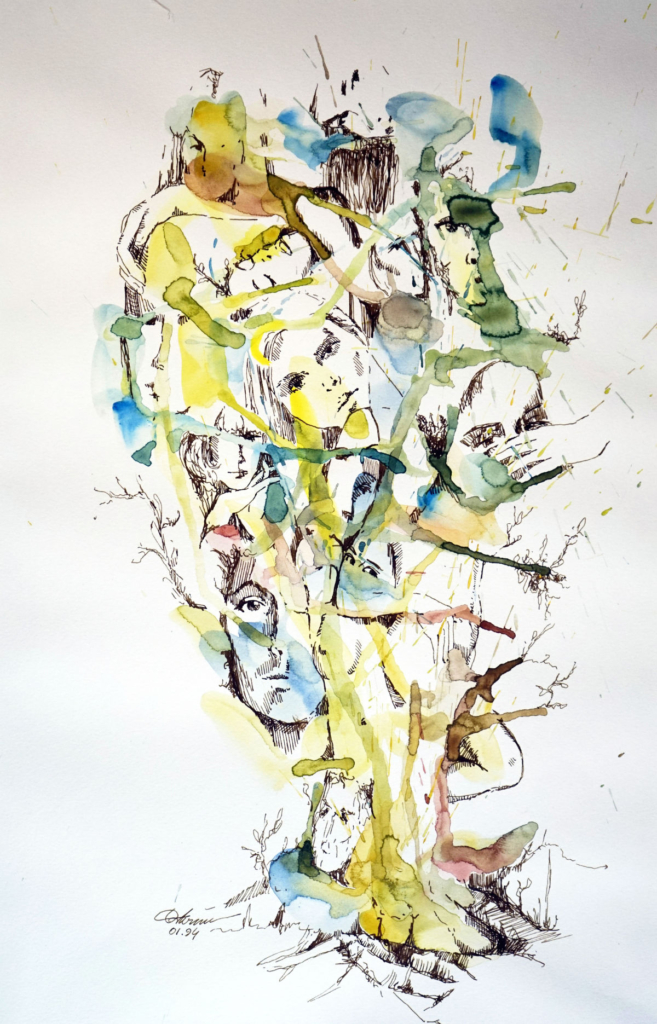 Lebenslinien_1993-95_1 Lebenslinien Aquarell und Tusche
